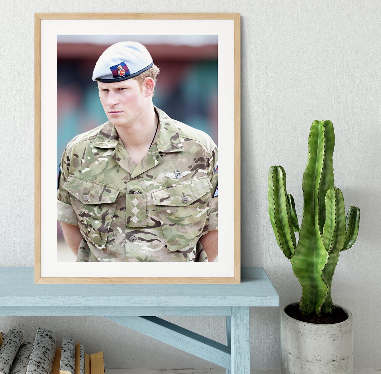 Prince Harry in uniform during a tour of Jamaica Framed Print - Canvas Art Rocks - 3
