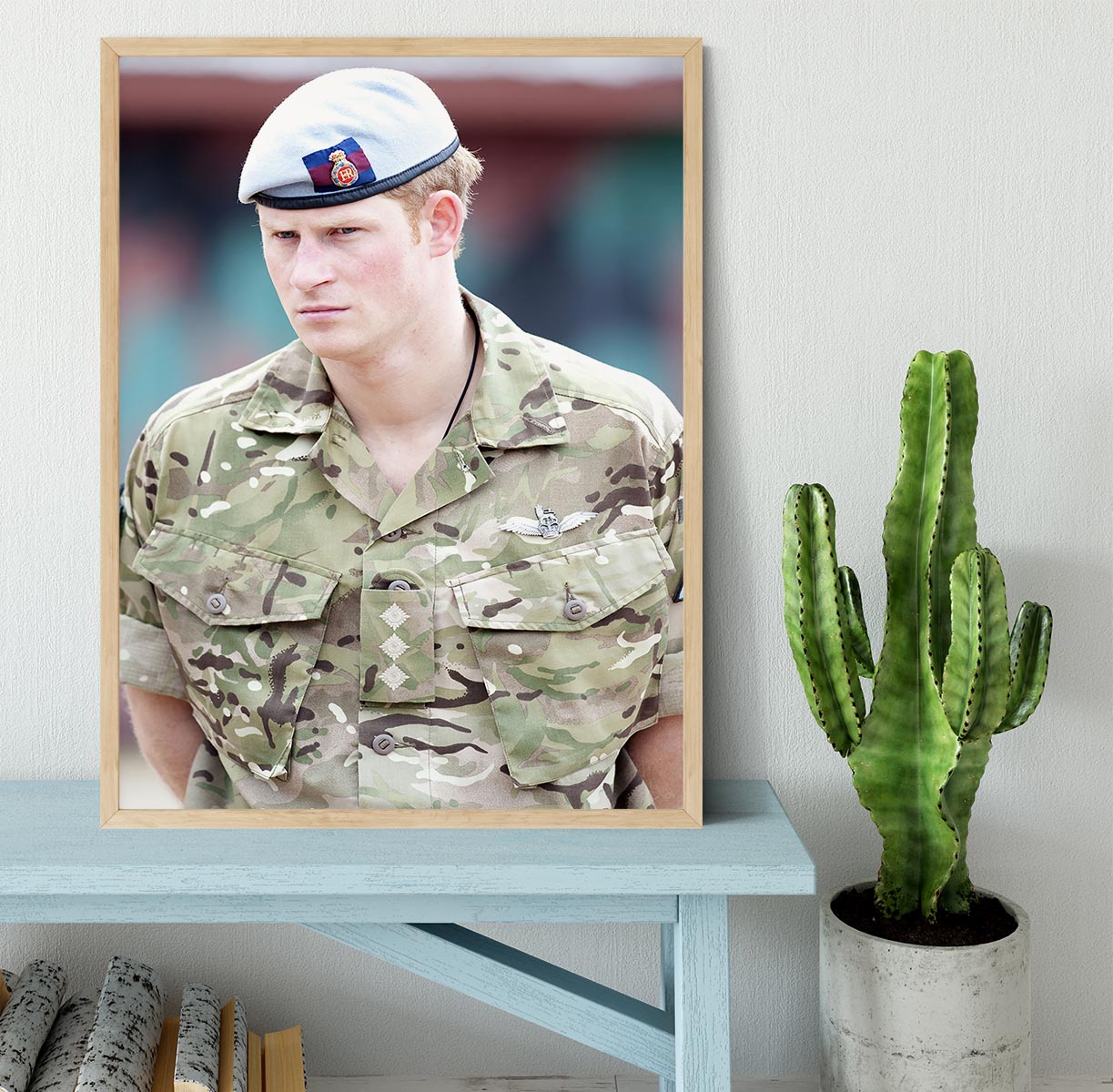 Prince Harry in uniform during a tour of Jamaica Framed Print - Canvas Art Rocks - 4