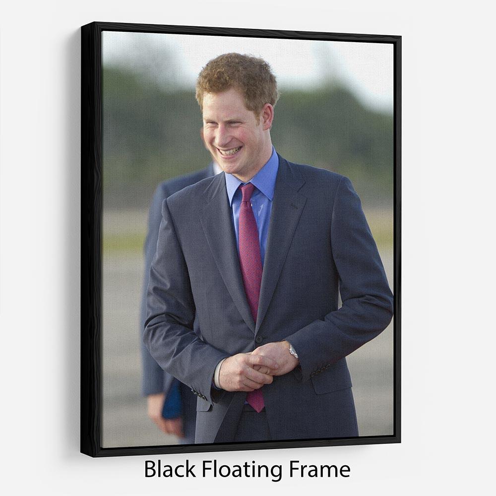 Prince Harry on a royal visit to Belize Floating Frame Canvas