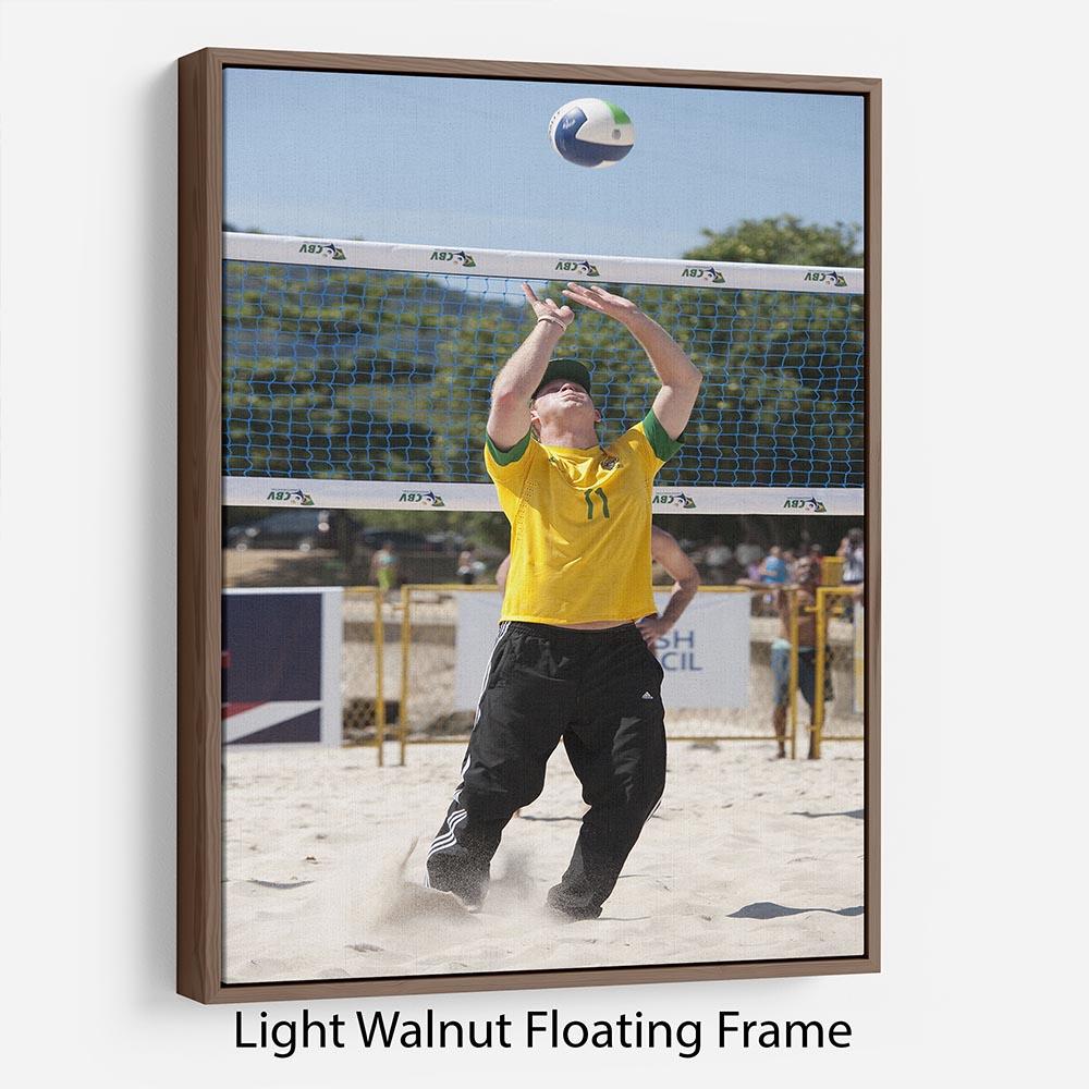 Prince Harry playing volleyball in Rio De Janeiro Brazil Floating Frame Canvas