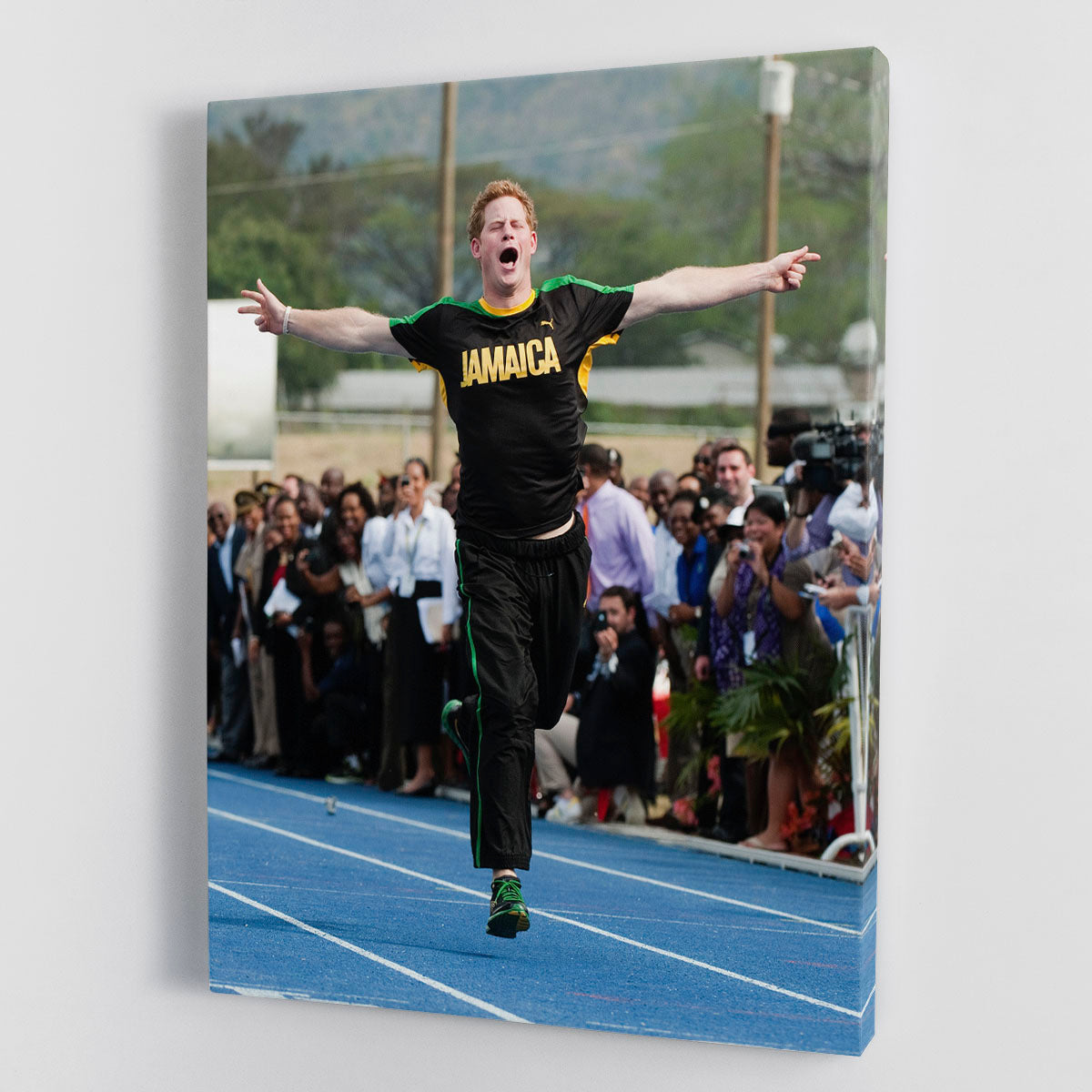 Prince Harry racing in Kingston Jamaica Canvas Print or Poster - Canvas Art Rocks - 1