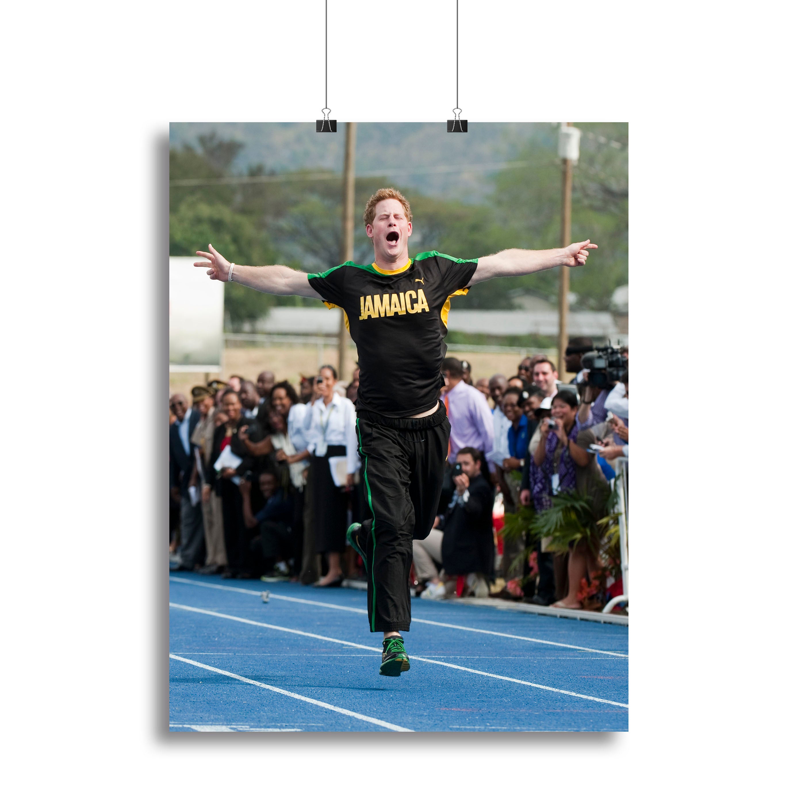 Prince Harry racing in Kingston Jamaica Canvas Print or Poster - Canvas Art Rocks - 2