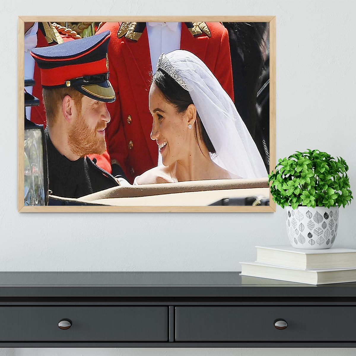 Prince Harry smiles at his new wife Meghan Framed Print - Canvas Art Rocks - 4