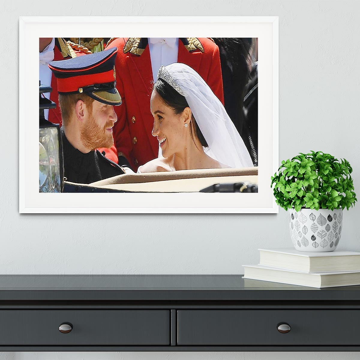 Prince Harry smiles at his new wife Meghan Framed Print - Canvas Art Rocks - 5