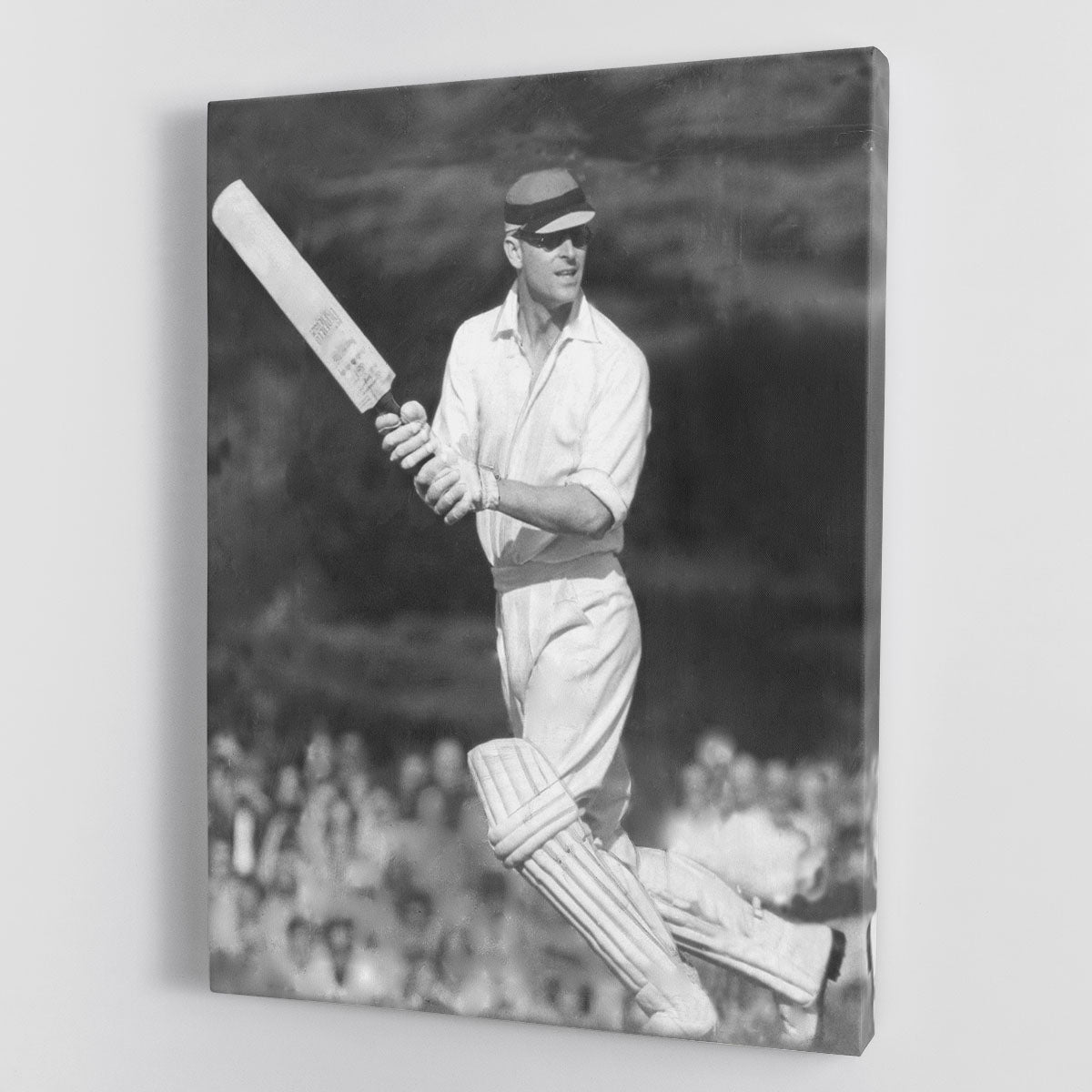Prince Philip batting at a charity cricket match Canvas Print or Poster - Canvas Art Rocks - 1