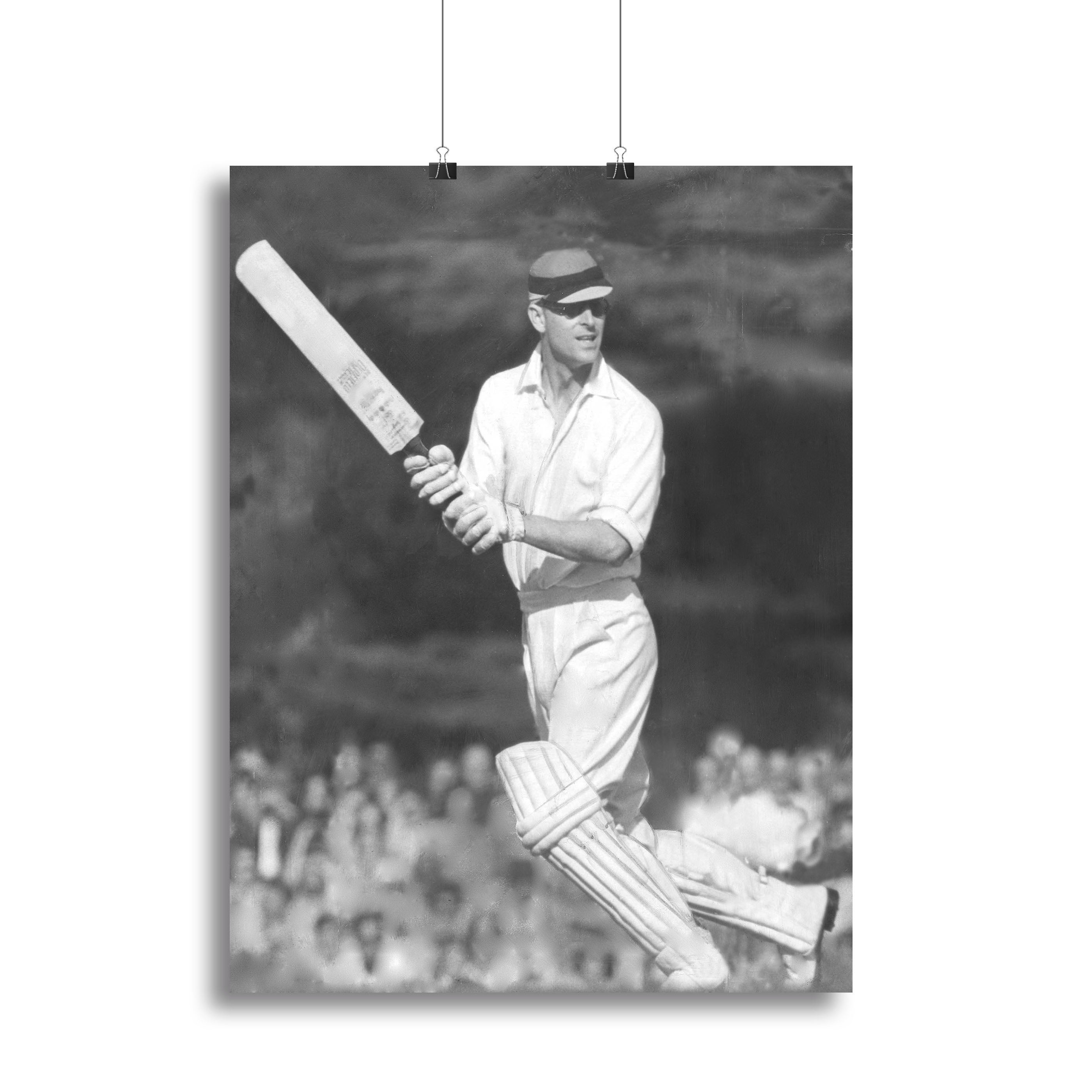 Prince Philip batting at a charity cricket match Canvas Print or Poster - Canvas Art Rocks - 2