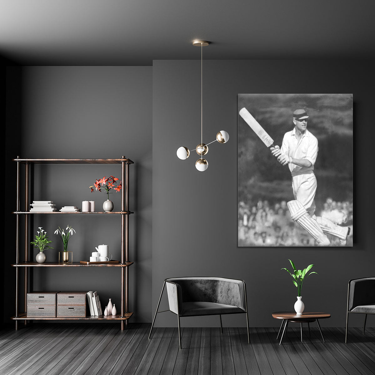 Prince Philip batting at a charity cricket match Canvas Print or Poster - Canvas Art Rocks - 5