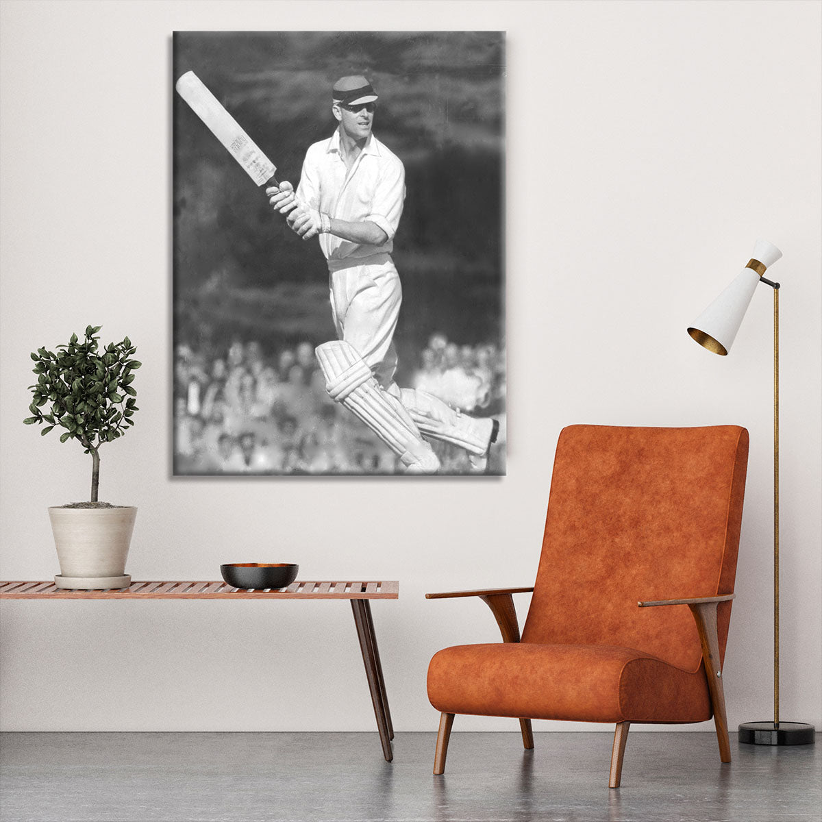 Prince Philip batting at a charity cricket match Canvas Print or Poster - Canvas Art Rocks - 6