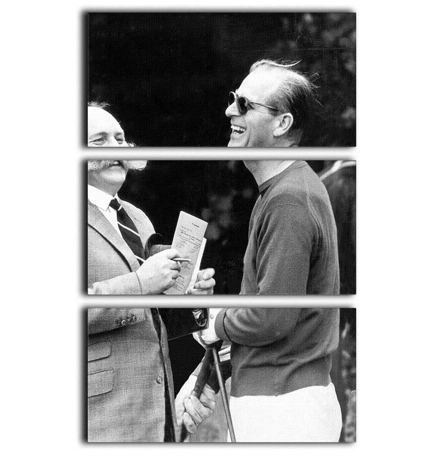 Prince Philip chatting with the comedian Jimmy Edwards 3 Split Panel Canvas Print - Canvas Art Rocks - 1