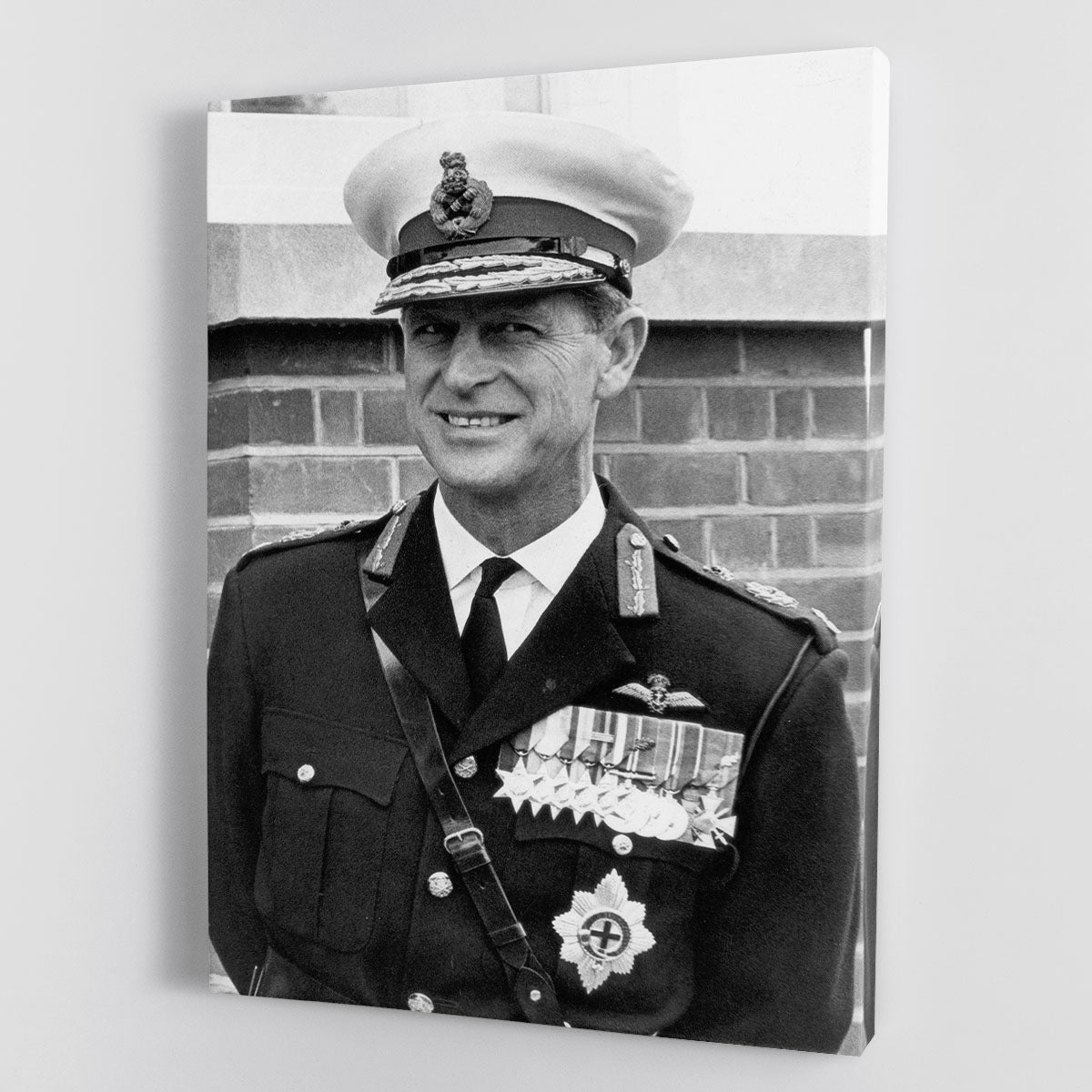 Prince Philip in Royal Marines uniform Canvas Print or Poster - Canvas Art Rocks - 1