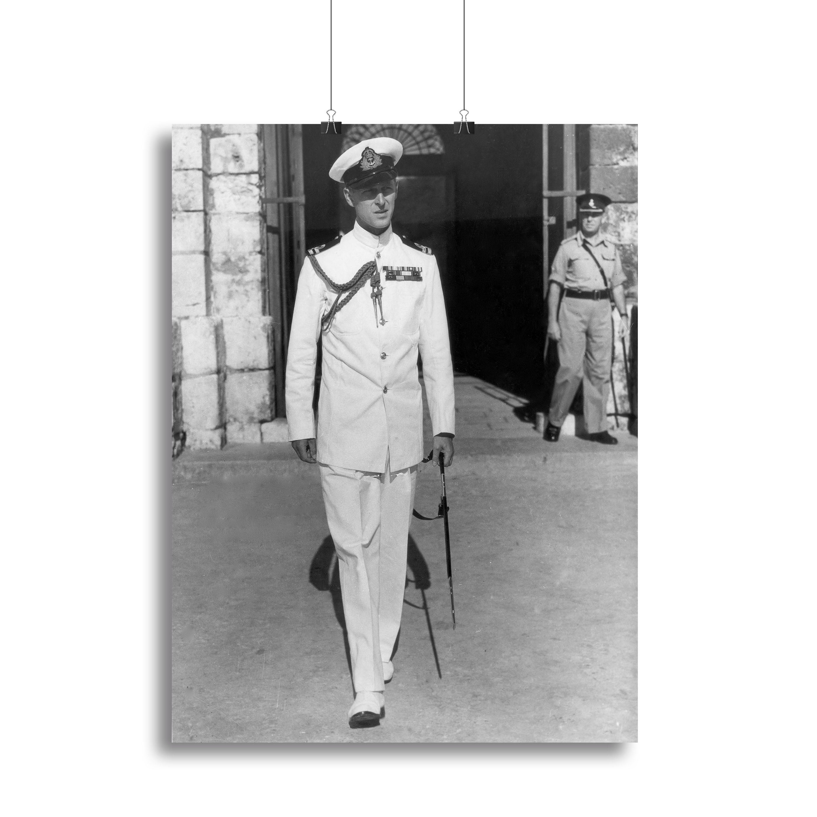 Prince Philip in naval uniform in Malta Canvas Print or Poster - Canvas Art Rocks - 2