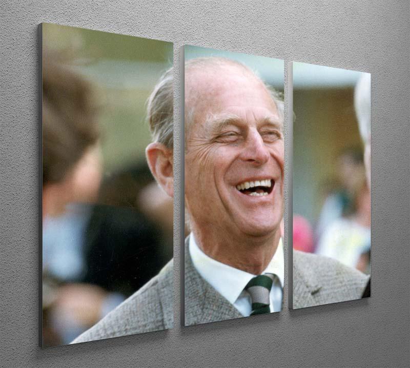 Prince Philip laughing at the Royal Windsor Horse Show 3 Split Panel Canvas Print - Canvas Art Rocks - 2