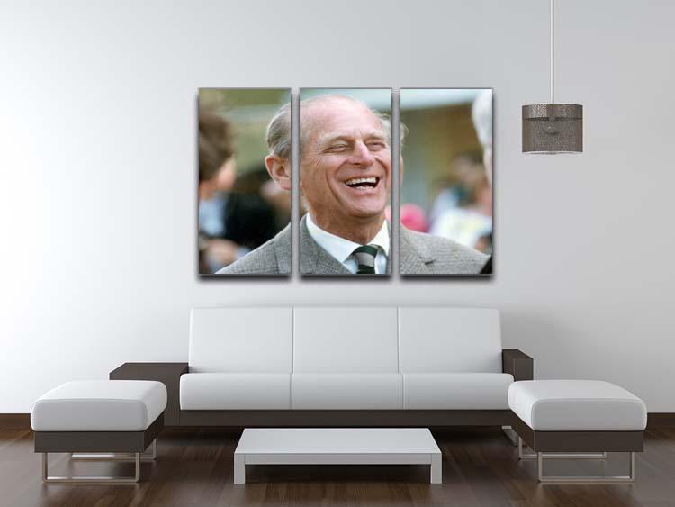 Prince Philip laughing at the Royal Windsor Horse Show 3 Split Panel Canvas Print - Canvas Art Rocks - 3