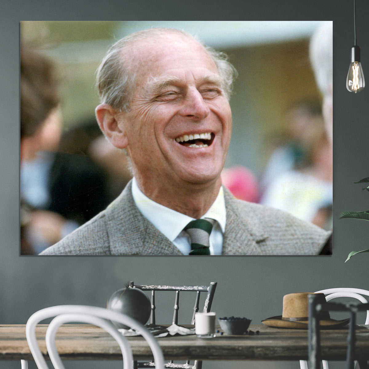 Prince Philip laughing at the Royal Windsor Horse Show Canvas Print or Poster - Canvas Art Rocks - 3