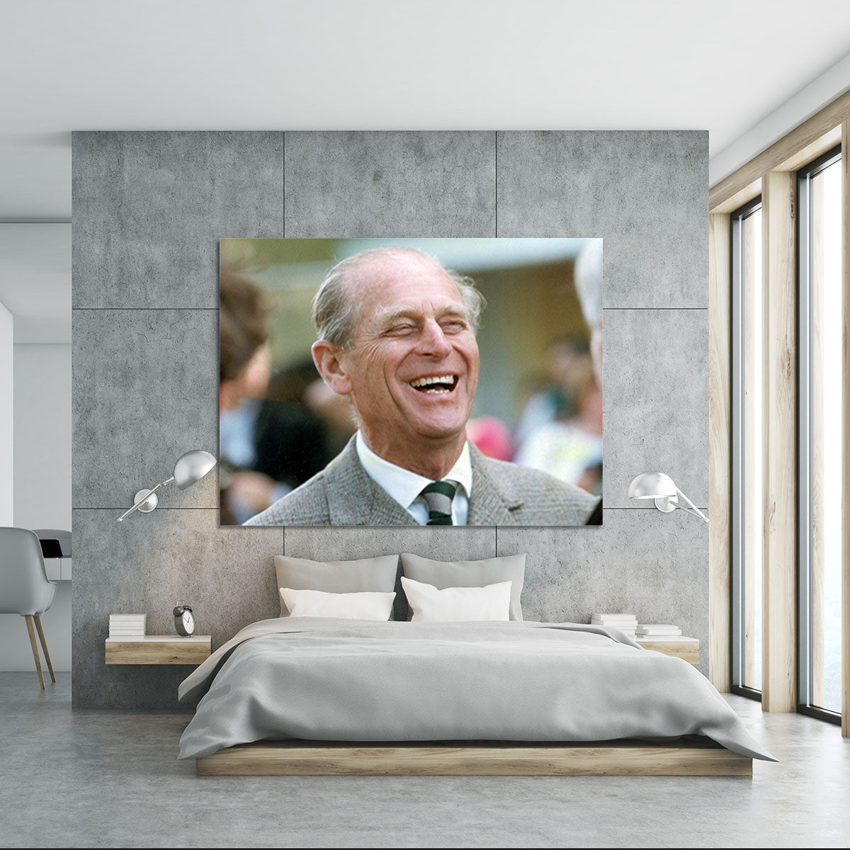 Prince Philip laughing at the Royal Windsor Horse Show Canvas Print or Poster - Canvas Art Rocks - 5