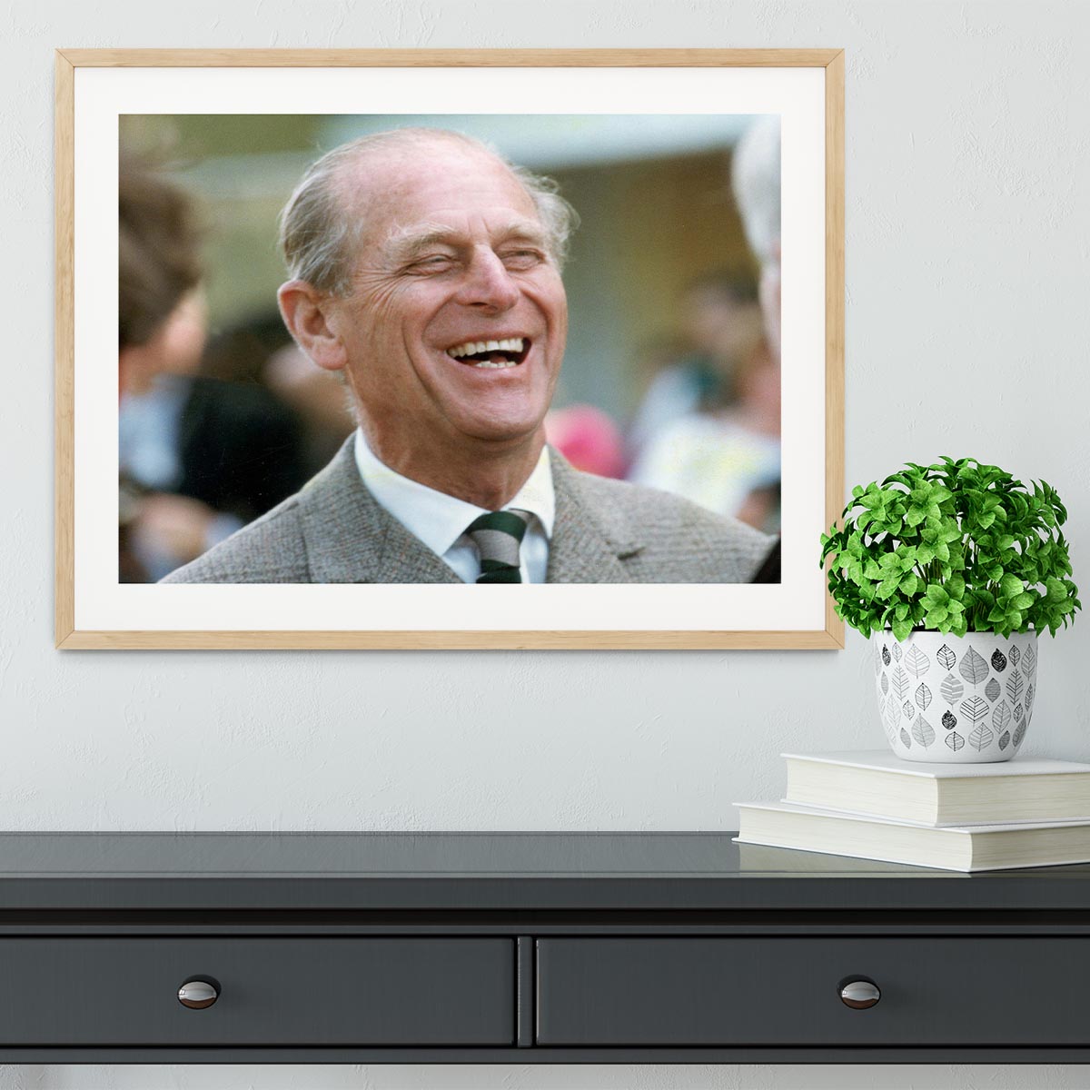Prince Philip laughing at the Royal Windsor Horse Show Framed Print - Canvas Art Rocks - 3