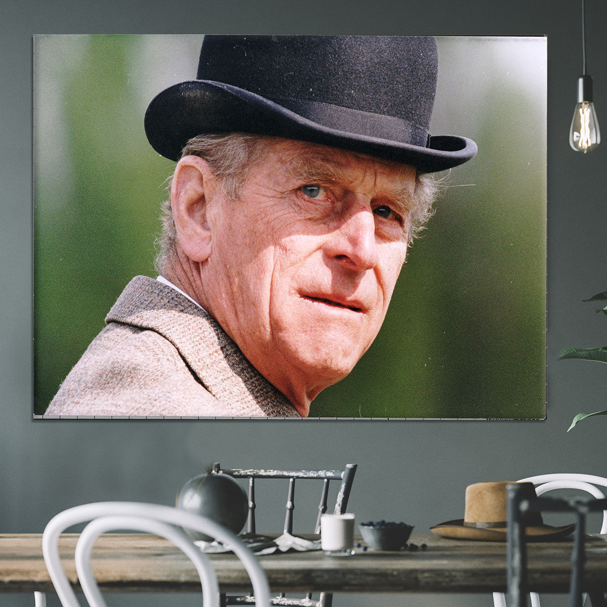 Prince Philip out riding in a black bowler hat Canvas Print or Poster - Canvas Art Rocks - 3
