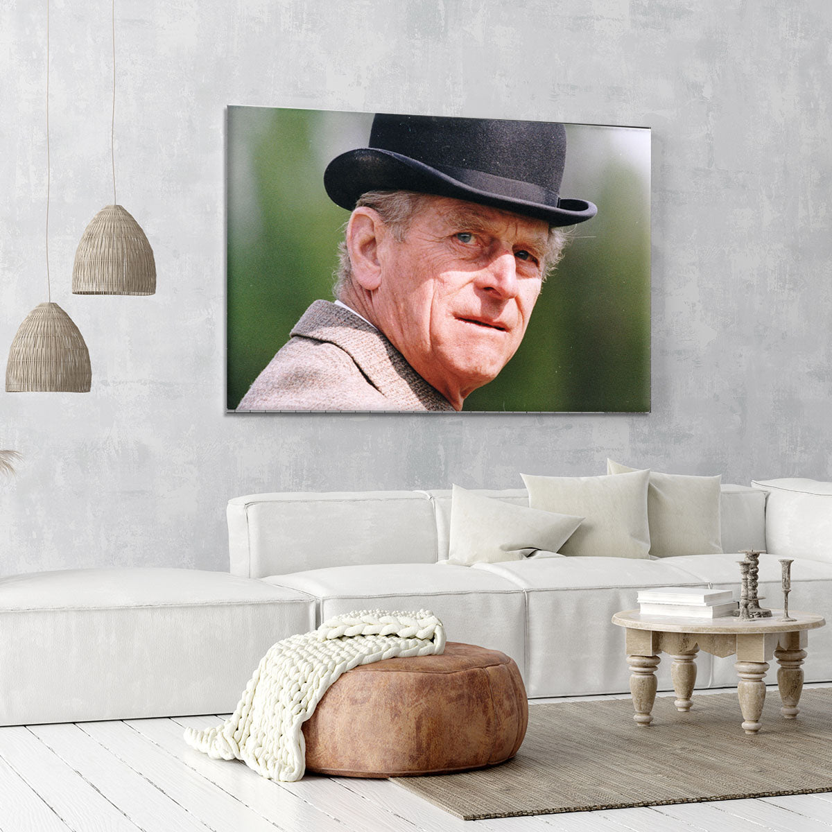 Prince Philip out riding in a black bowler hat Canvas Print or Poster - Canvas Art Rocks - 6