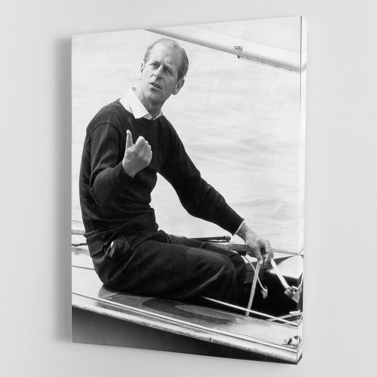 Prince Philip resting after racing at Cowes Isle of Wight Canvas Print or Poster - Canvas Art Rocks - 1