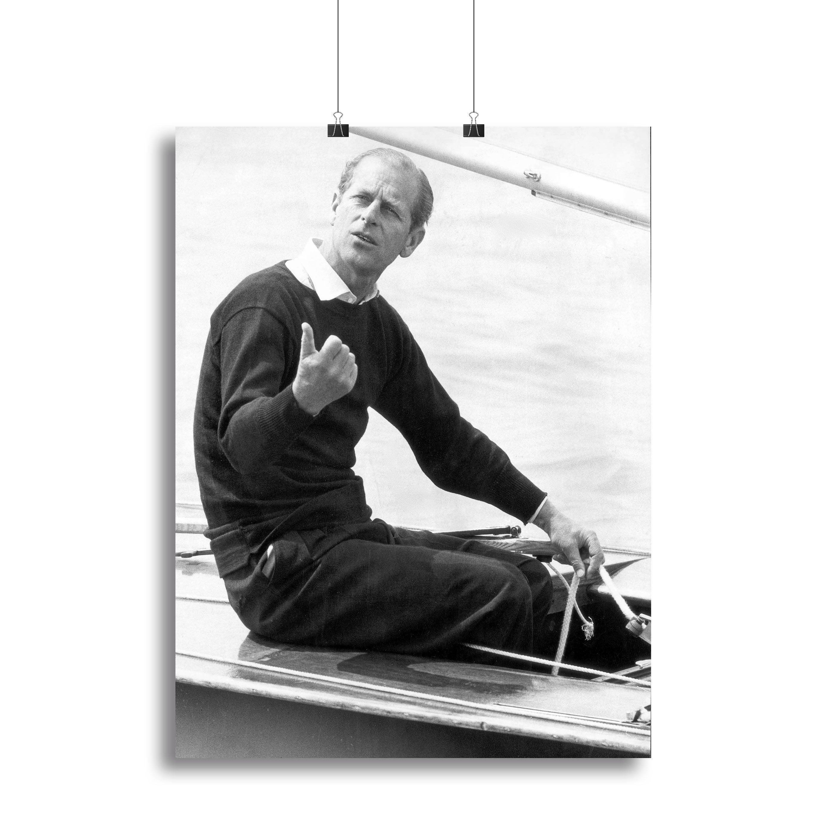 Prince Philip resting after racing at Cowes Isle of Wight Canvas Print or Poster - Canvas Art Rocks - 2