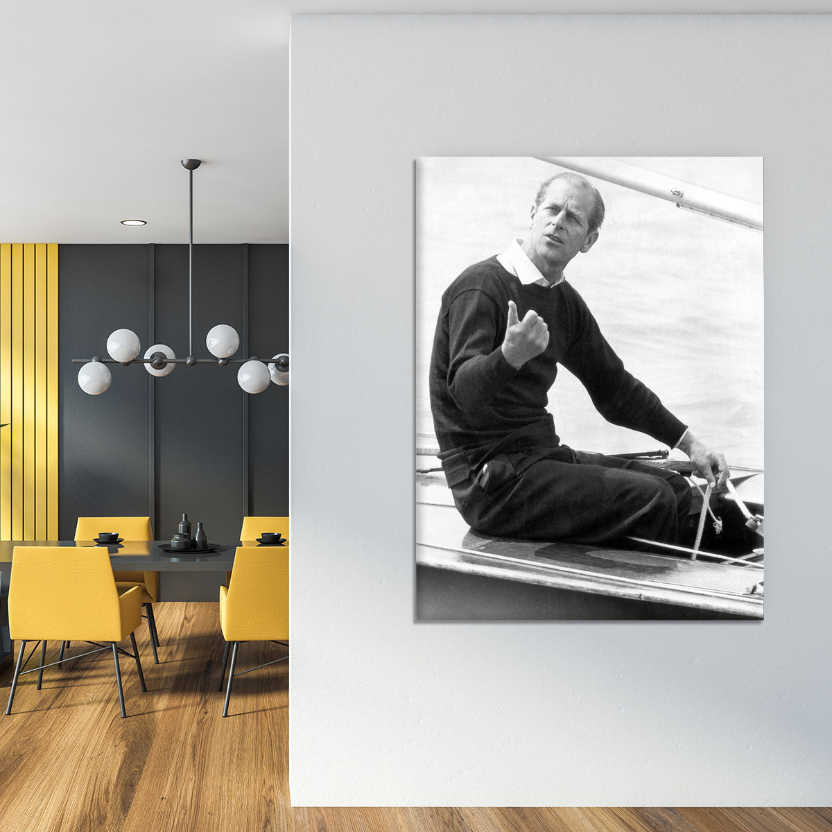 Prince Philip resting after racing at Cowes Isle of Wight Canvas Print or Poster - Canvas Art Rocks - 4