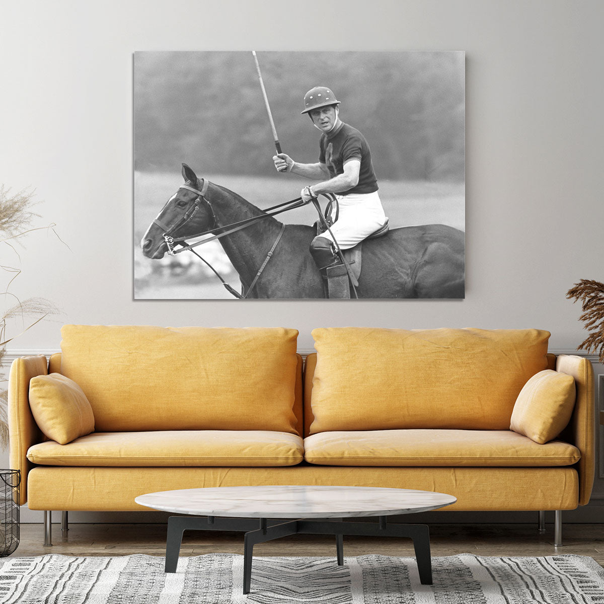 Prince Philip shown winning the polo Gold Cup Canvas Print or Poster - Canvas Art Rocks - 4