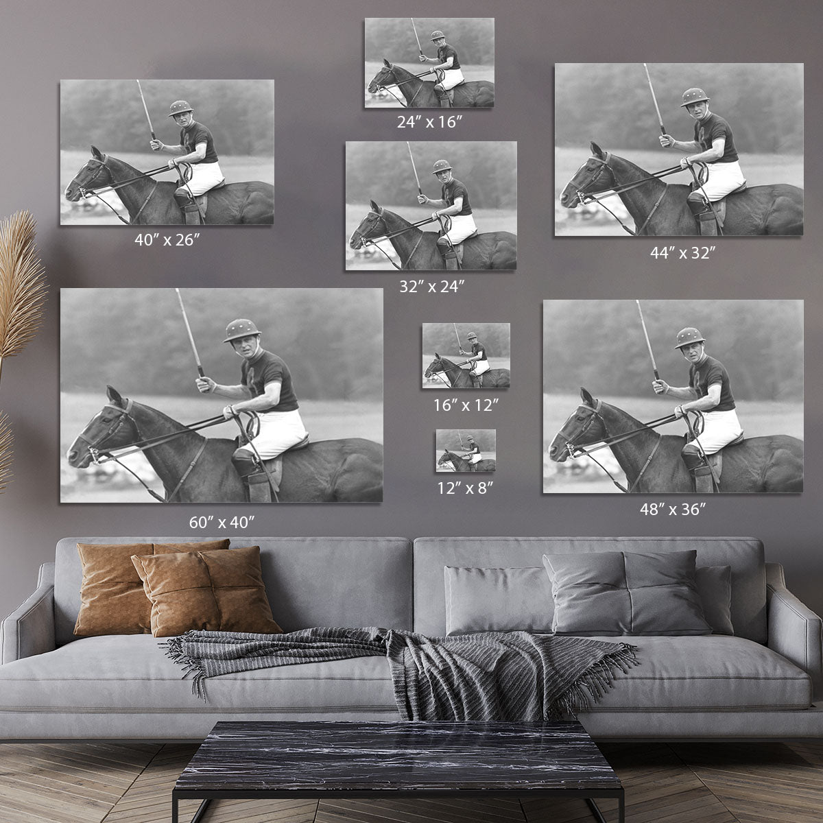 Prince Philip shown winning the polo Gold Cup Canvas Print or Poster - Canvas Art Rocks - 7