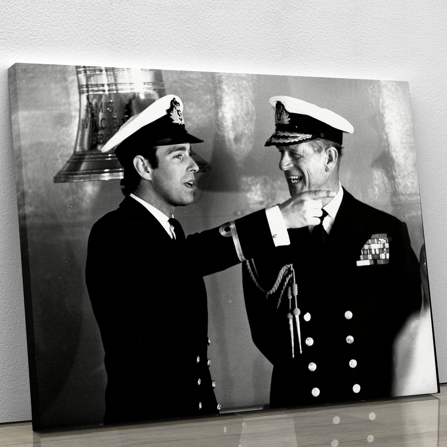 Prince Philip with Prince Edward at Falklands homecoming Canvas Print or Poster - Canvas Art Rocks - 1