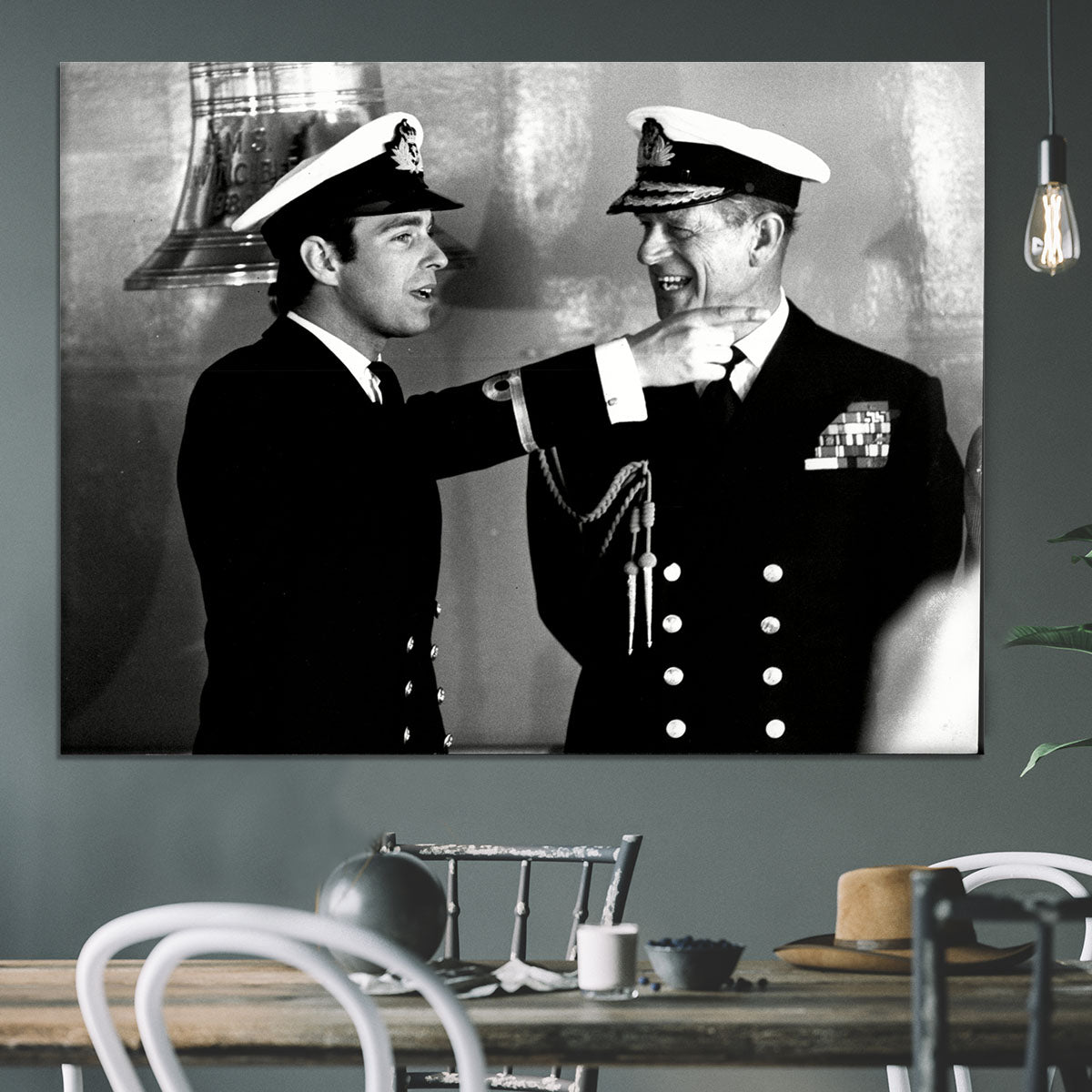 Prince Philip with Prince Edward at Falklands homecoming Canvas Print or Poster - Canvas Art Rocks - 3