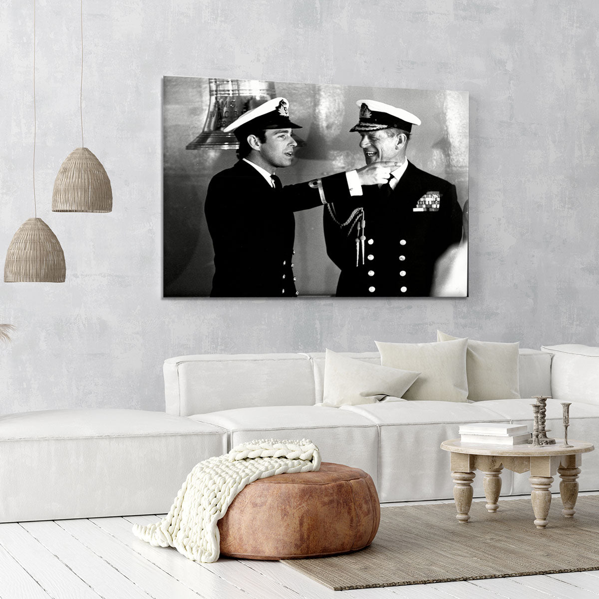 Prince Philip with Prince Edward at Falklands homecoming Canvas Print or Poster - Canvas Art Rocks - 6