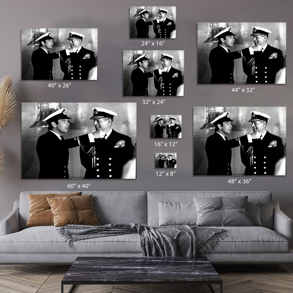 Prince Philip with Prince Edward at Falklands homecoming Canvas Print or Poster - Canvas Art Rocks - 7