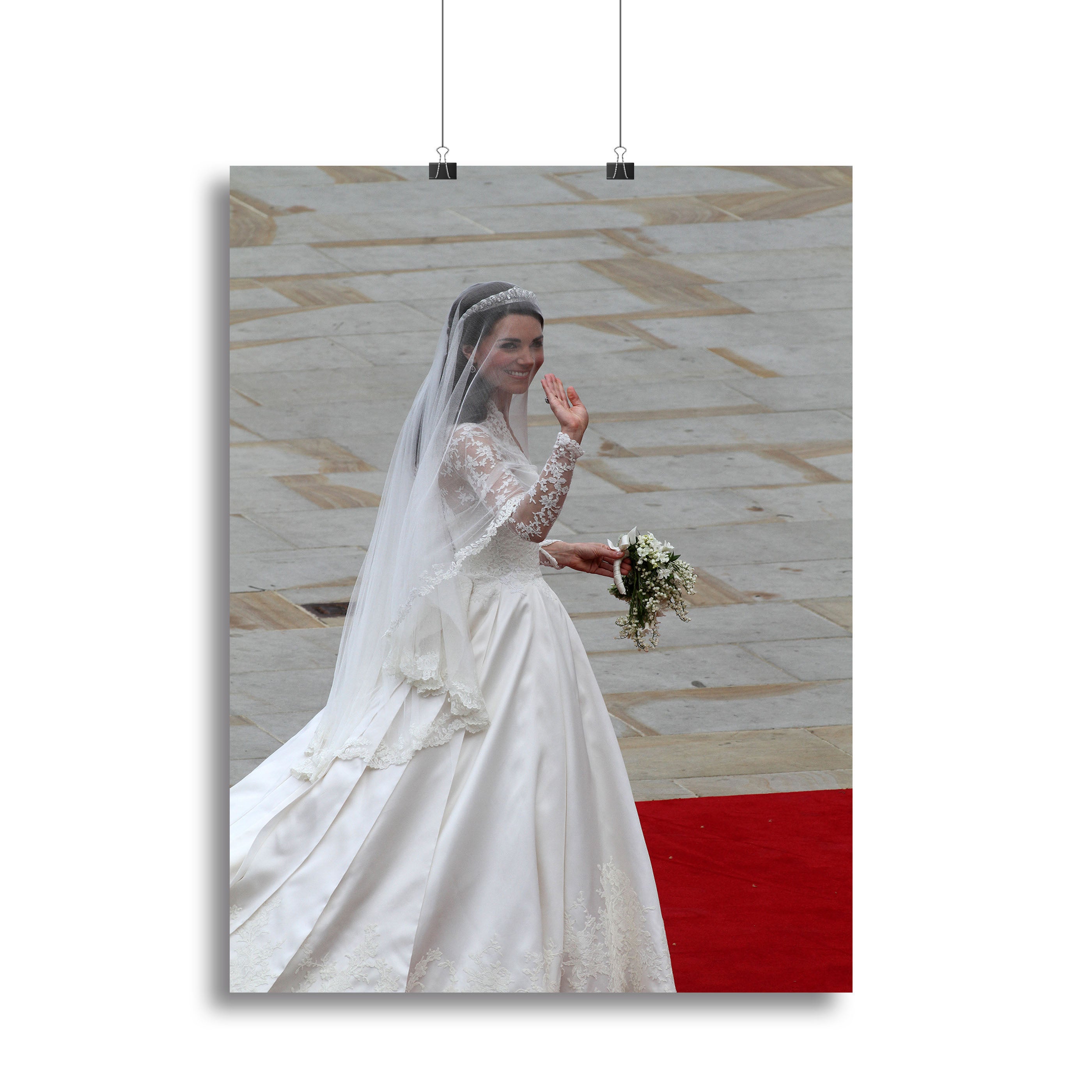 Prince William and Kate Kate the bride arrives at the Abbey Canvas Print or Poster - Canvas Art Rocks - 2