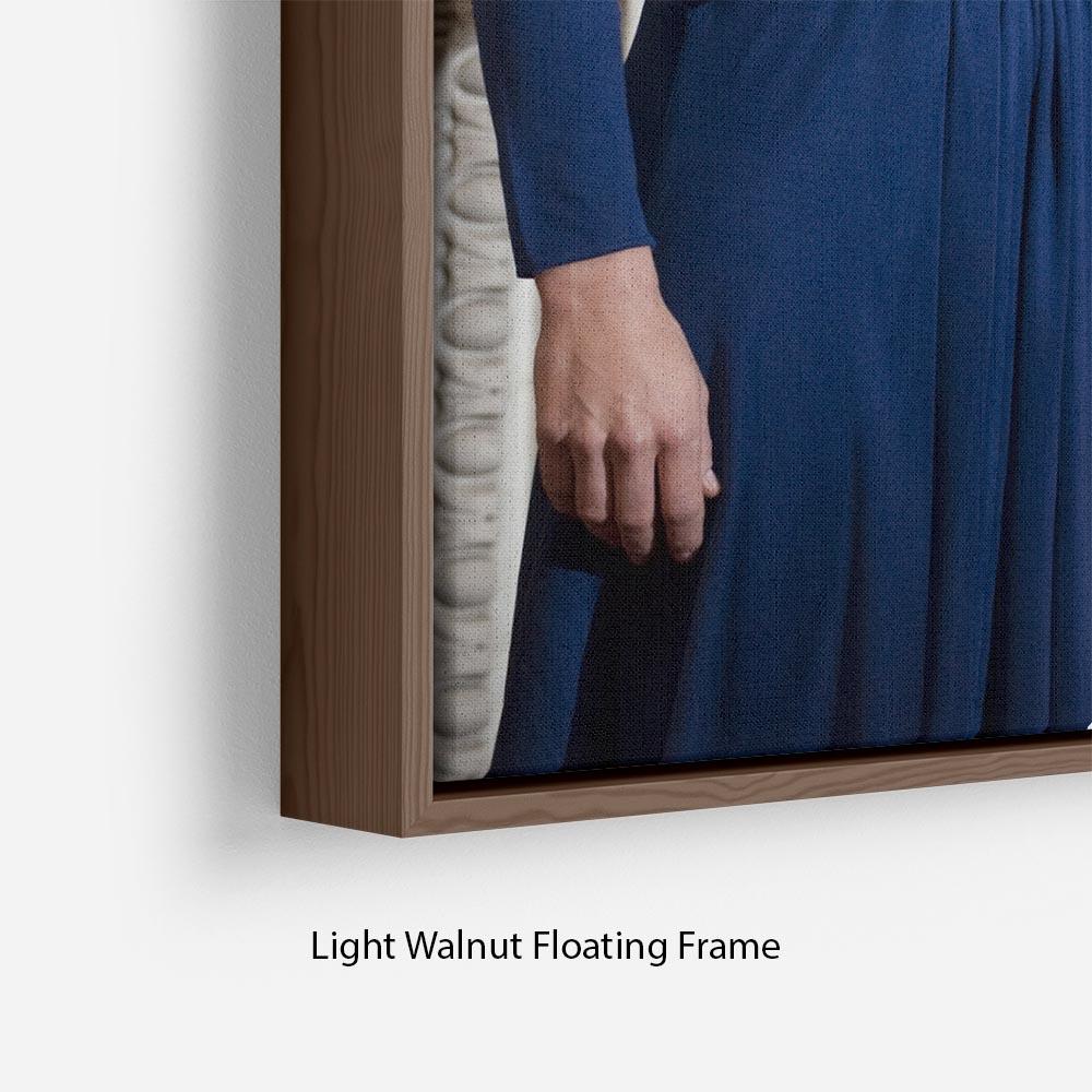 Prince William and Kate announcing their engagement Floating Frame Canvas