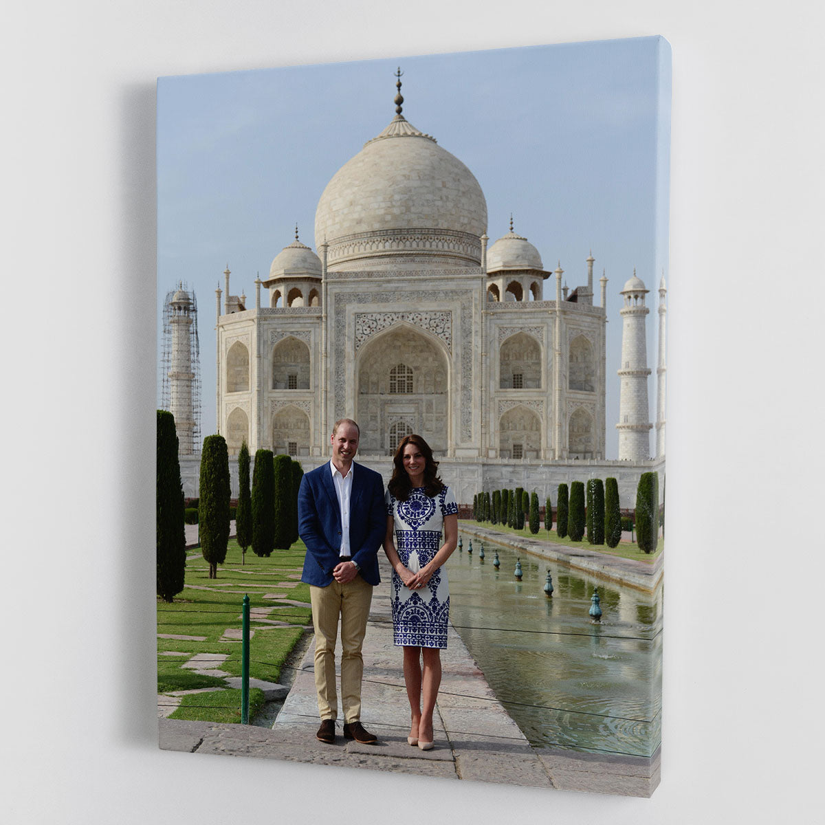 Prince William and Kate at the Taj Mahal India Canvas Print or Poster - Canvas Art Rocks - 1