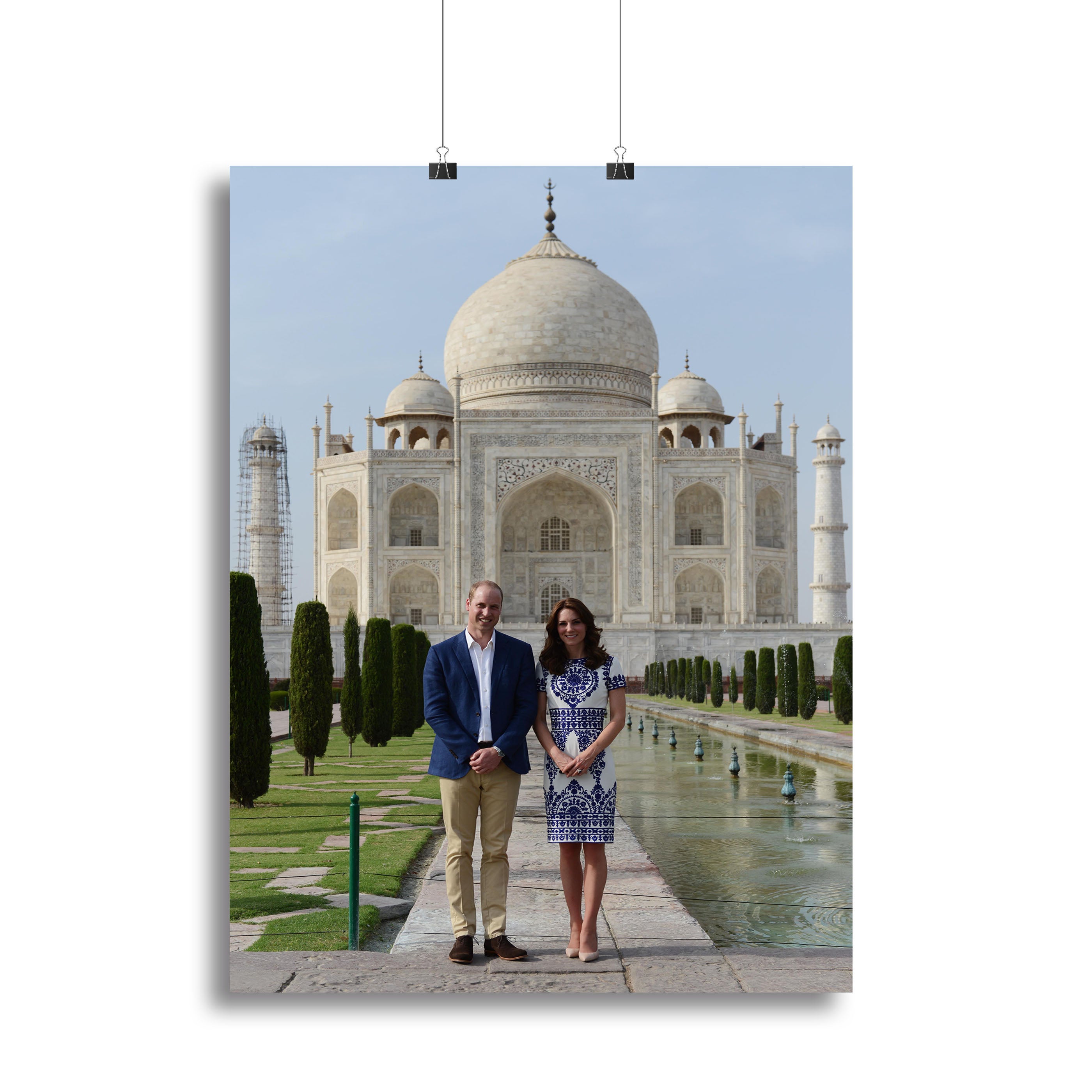 Prince William and Kate at the Taj Mahal India Canvas Print or Poster - Canvas Art Rocks - 2