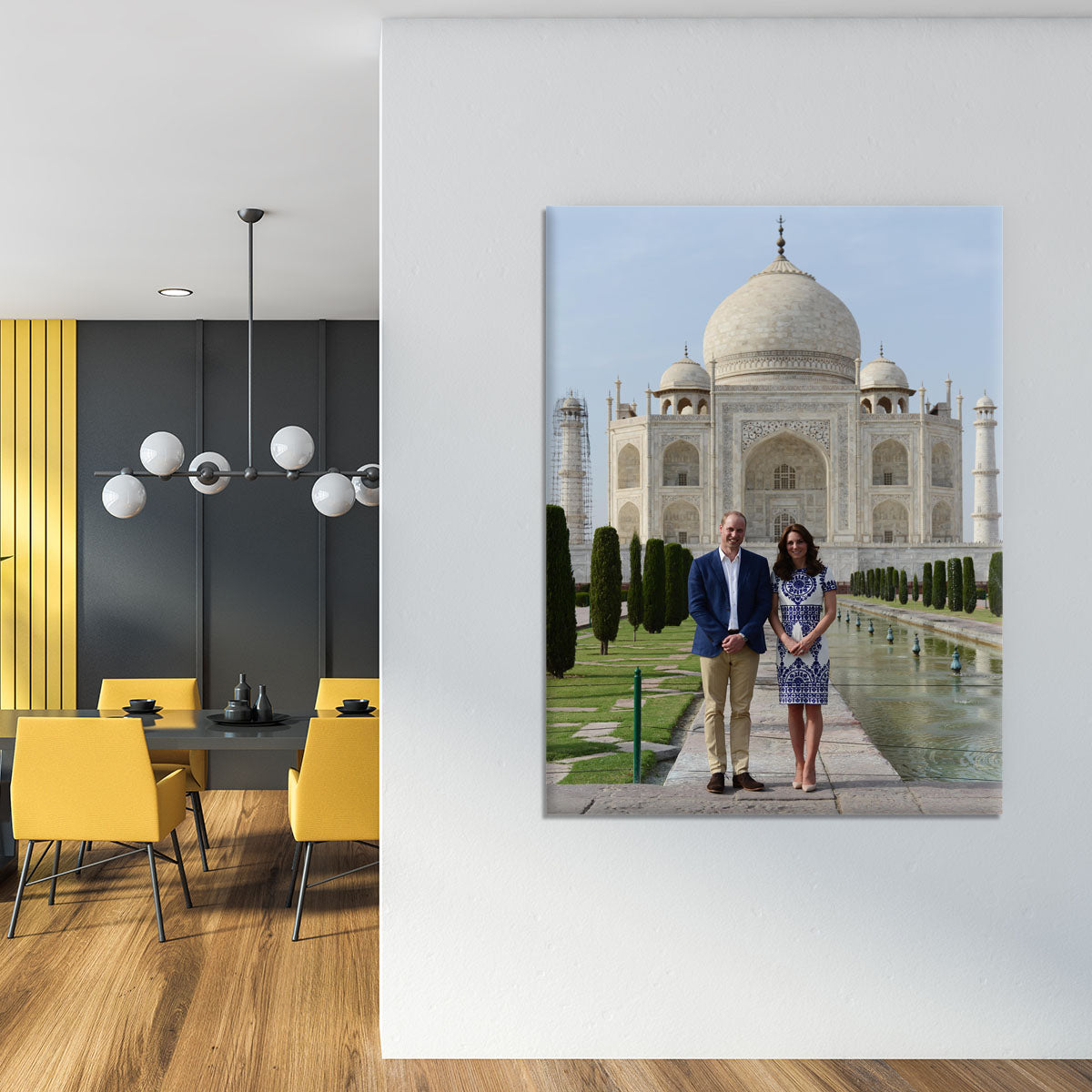 Prince William and Kate at the Taj Mahal India Canvas Print or Poster - Canvas Art Rocks - 4
