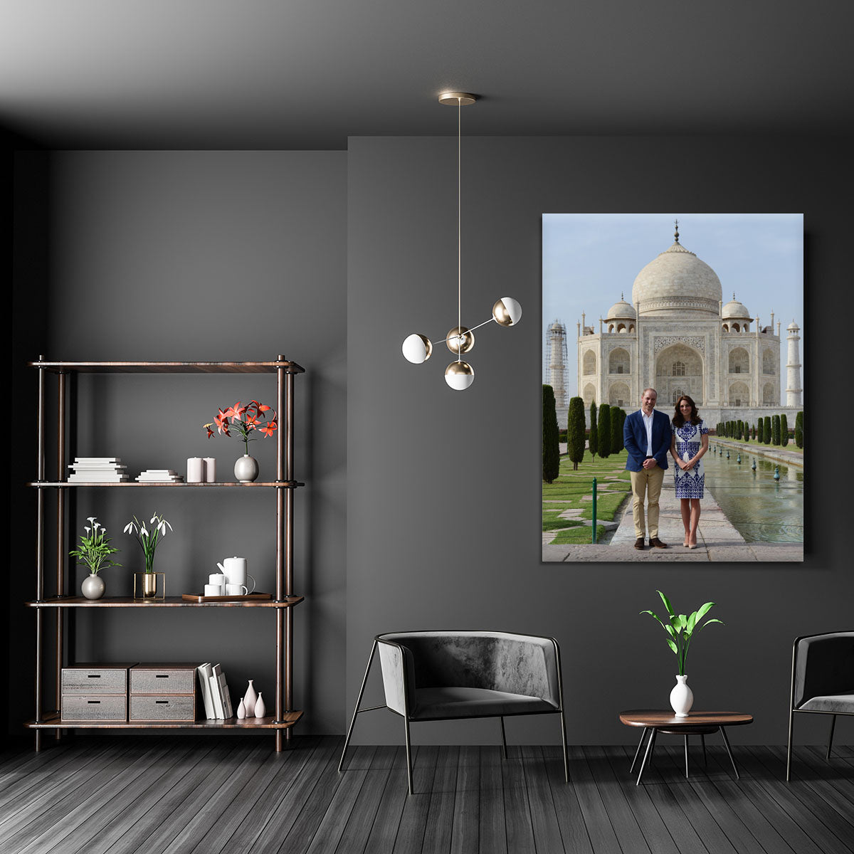 Prince William and Kate at the Taj Mahal India Canvas Print or Poster - Canvas Art Rocks - 5