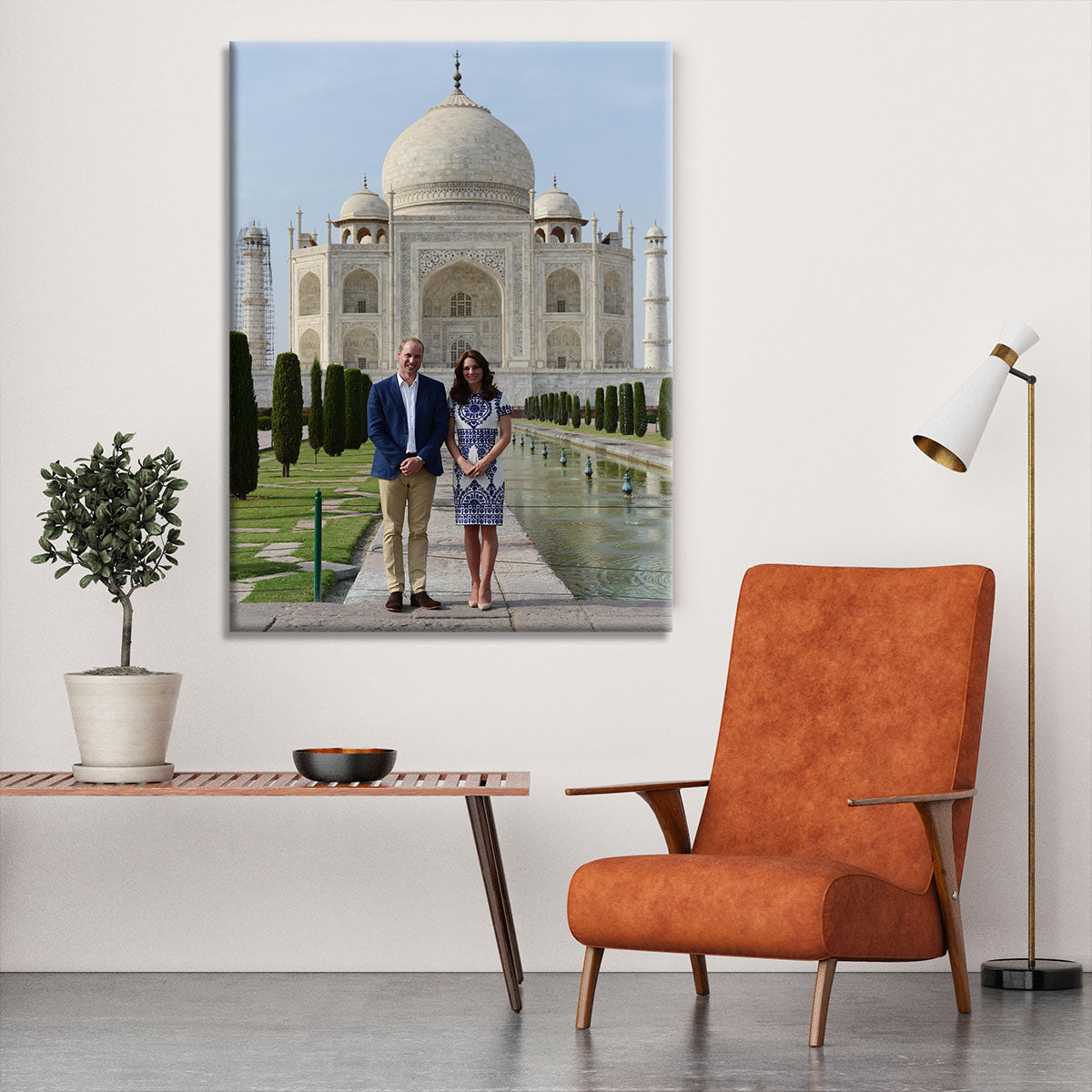 Prince William and Kate at the Taj Mahal India Canvas Print or Poster - Canvas Art Rocks - 6