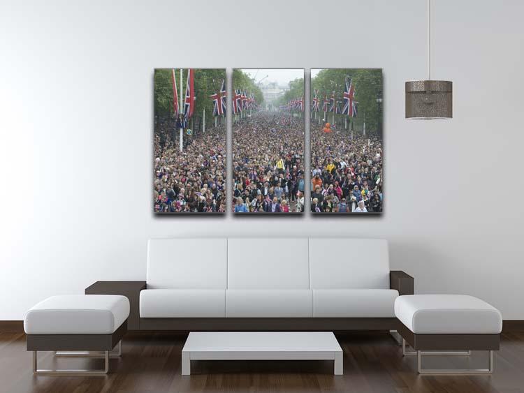 Prince William and Kate crowds for their wedding on The Mall 3 Split Panel Canvas Print - Canvas Art Rocks - 3