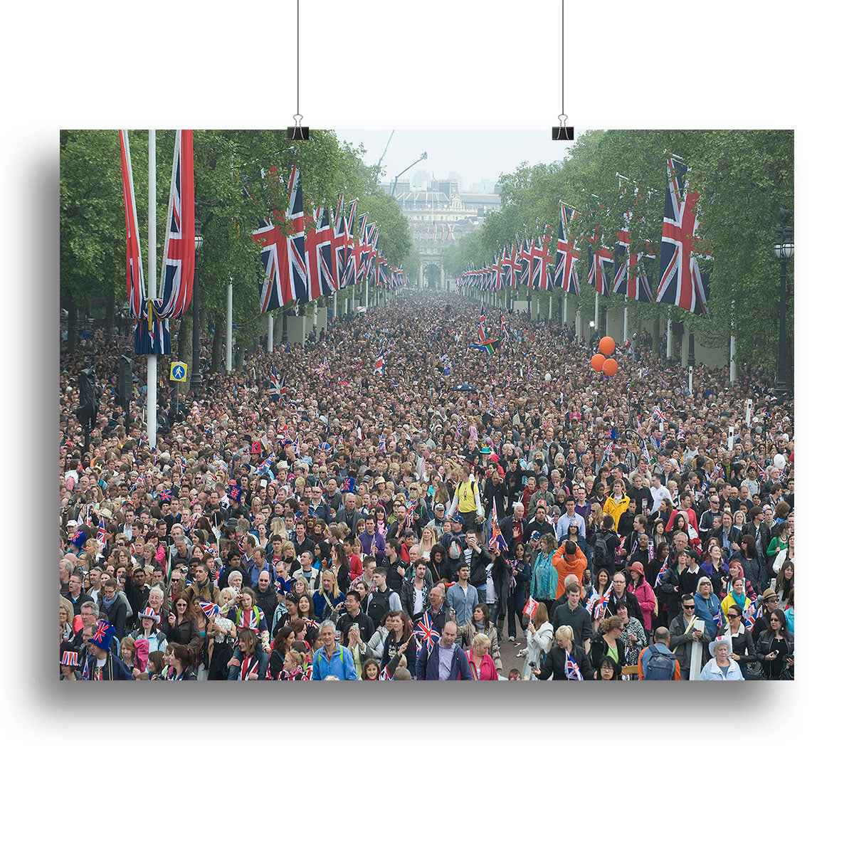 Prince William and Kate crowds for their wedding on The Mall Canvas Print or Poster - Canvas Art Rocks - 2