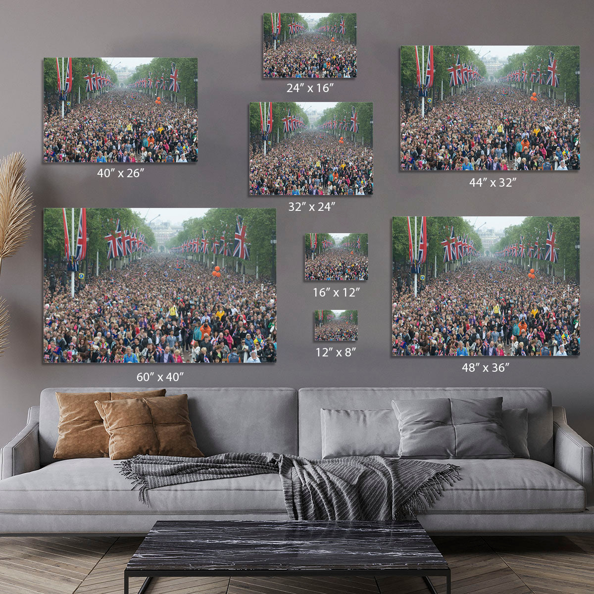 Prince William and Kate crowds for their wedding on The Mall Canvas Print or Poster - Canvas Art Rocks - 7