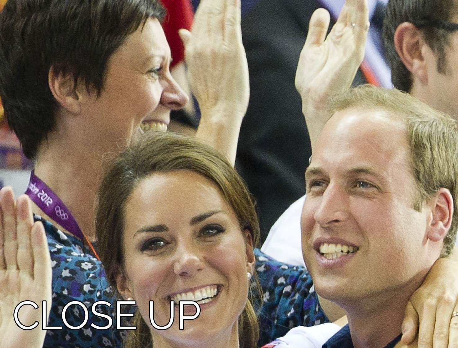 Prince William and Kate hugging at the 2012 Olympics 3 Split Panel Canvas Print - Canvas Art Rocks - 3