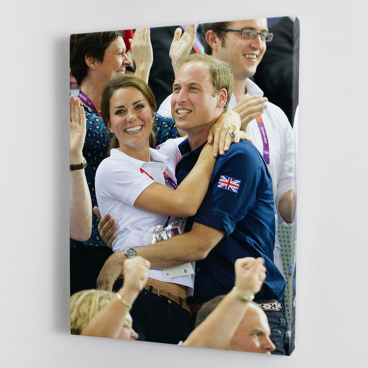Prince William and Kate hugging at the 2012 Olympics Canvas Print or Poster - Canvas Art Rocks - 1