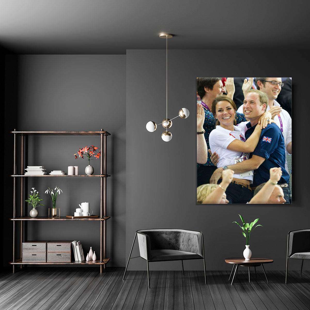 Prince William and Kate hugging at the 2012 Olympics Canvas Print or Poster - Canvas Art Rocks - 5