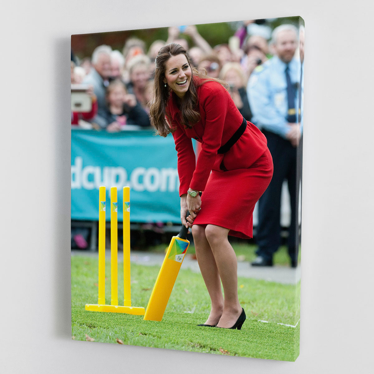 Prince William and Kate playing cricket in New Zealand Canvas Print or Poster - Canvas Art Rocks - 1