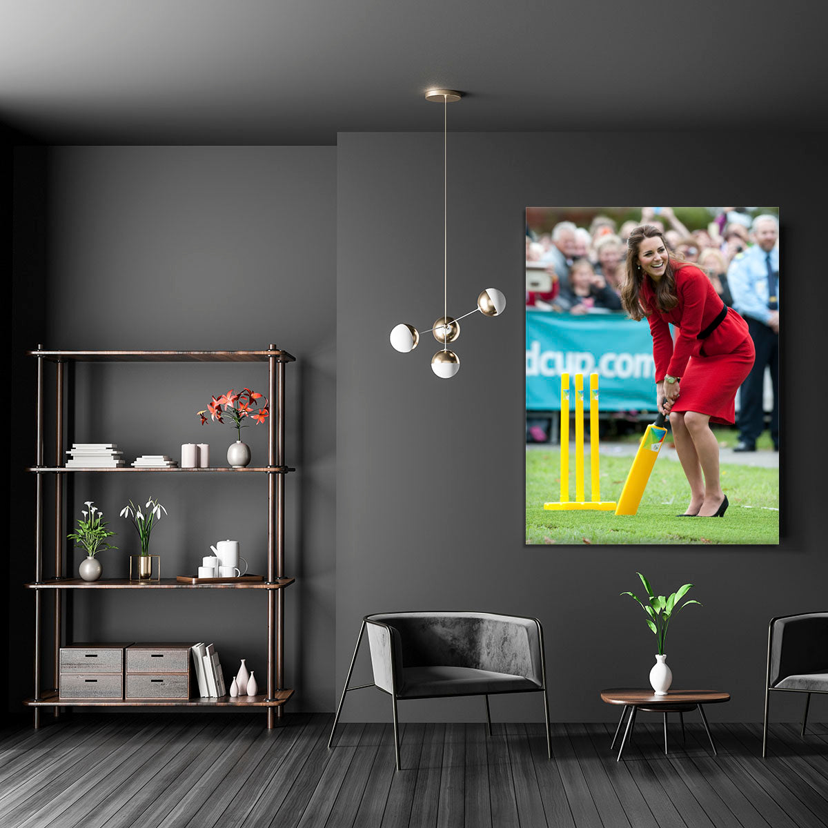Prince William and Kate playing cricket in New Zealand Canvas Print or Poster - Canvas Art Rocks - 5