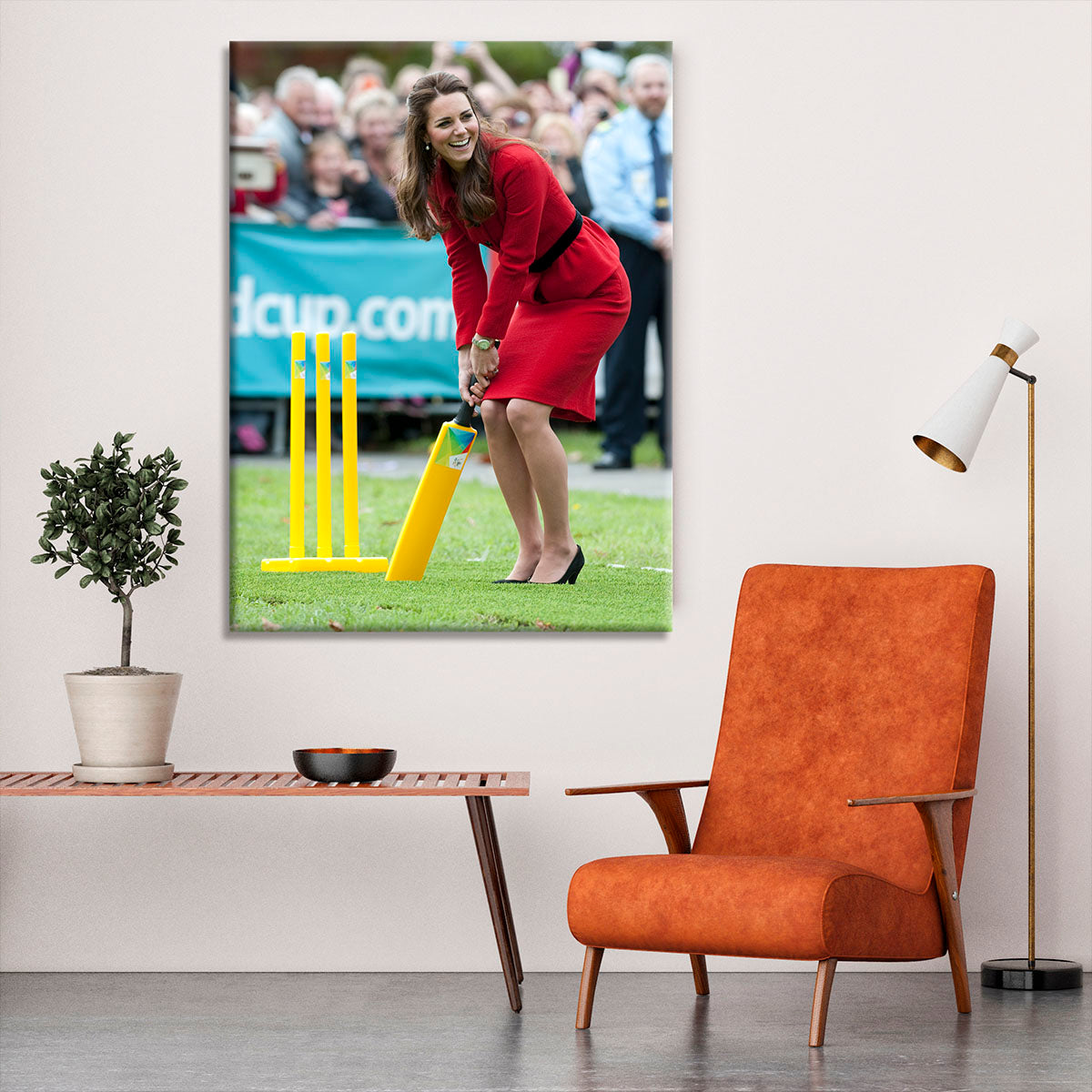 Prince William and Kate playing cricket in New Zealand Canvas Print or Poster - Canvas Art Rocks - 6