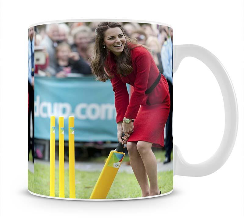 Prince William and Kate playing cricket in New Zealand Mug - Canvas Art Rocks - 1