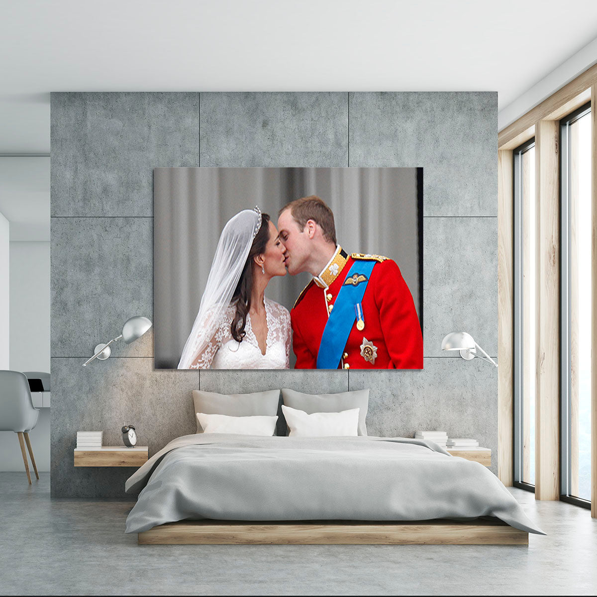 Prince William and Kate sharing a wedding kiss Canvas Print or Poster - Canvas Art Rocks - 5