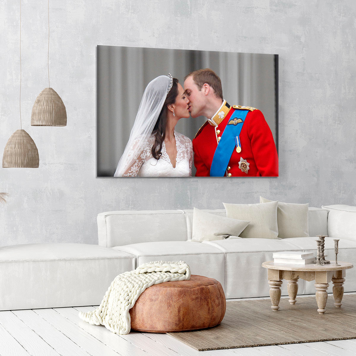 Prince William and Kate sharing a wedding kiss Canvas Print or Poster - Canvas Art Rocks - 6